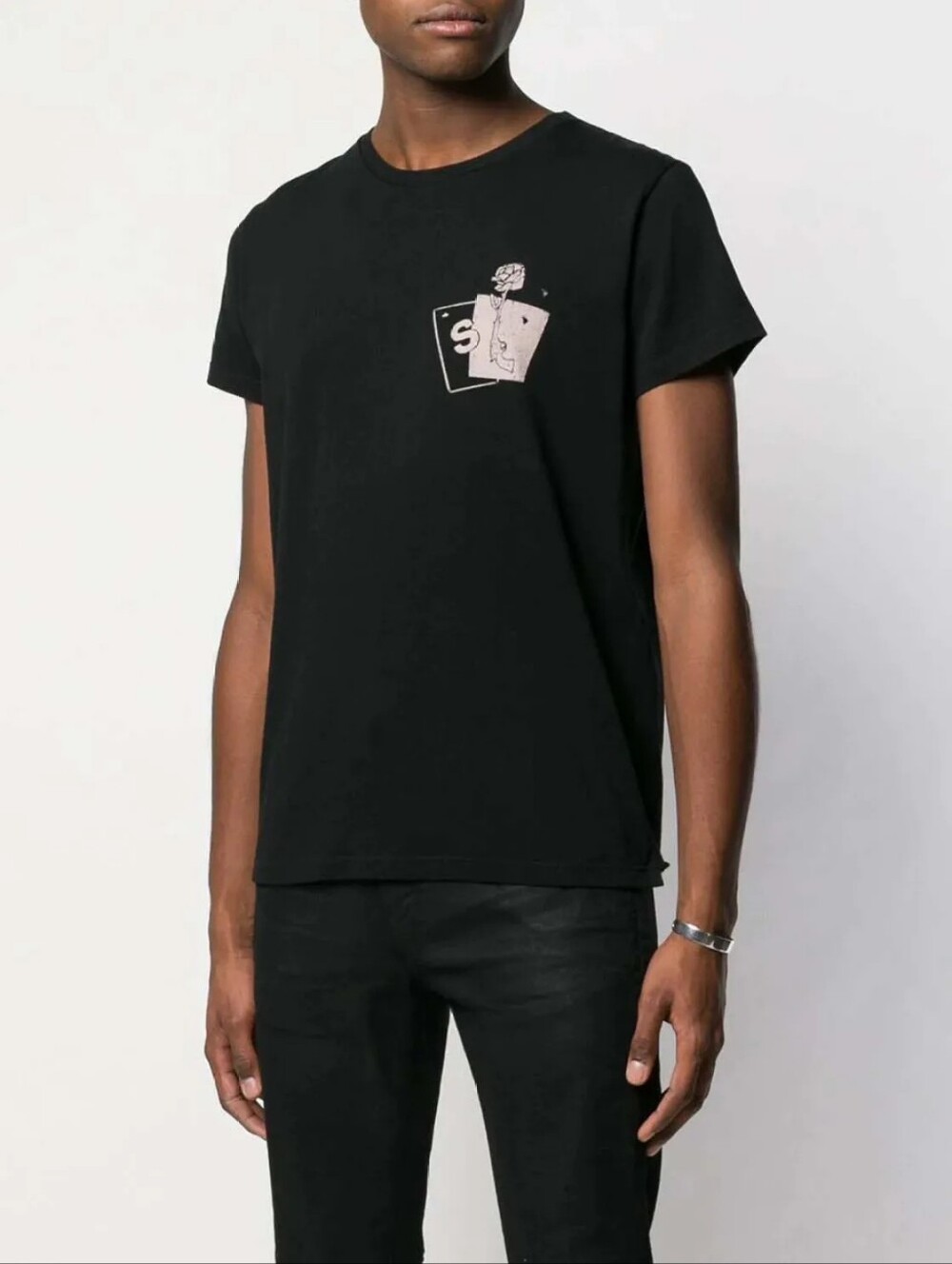 Saint Laurent 2018 "Gun Rose" Playing Cards T-Shirt Sz M